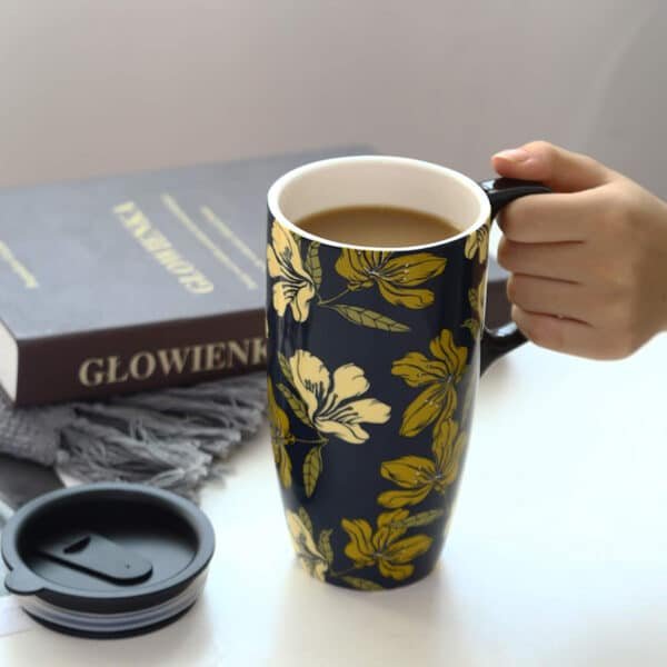 microwavable ceramic mug with lid