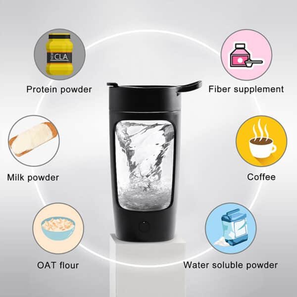 portable electric protein shaker bottle