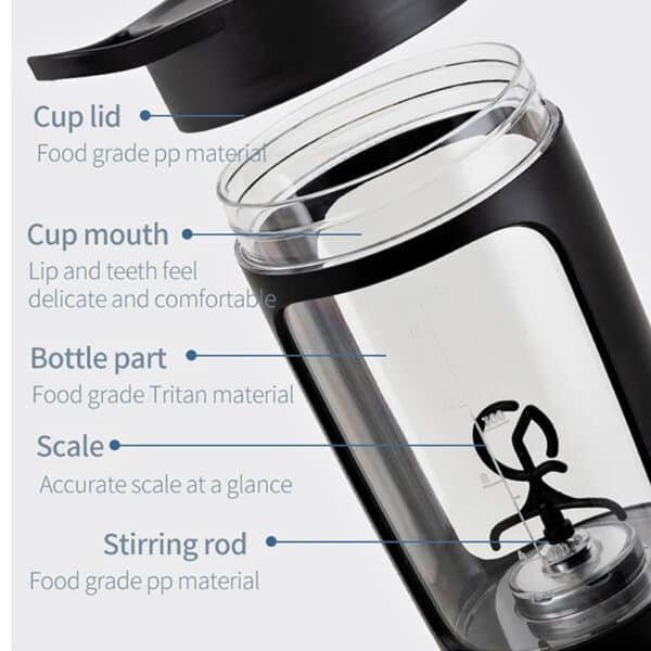 portable electric protein shaker bottle