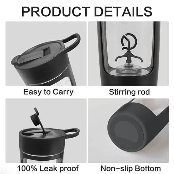portable electric protein shaker bottle