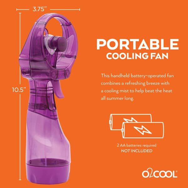 spray water bottle with fan