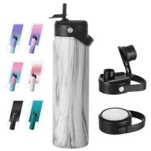 stainless steel water bottle with straw