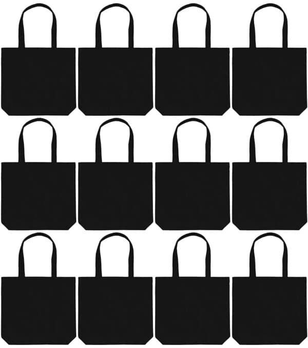 black cotton tote bags wholesale