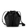 black leather drawstring backpack