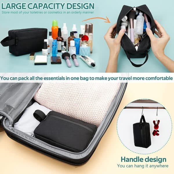 black makeup bag
