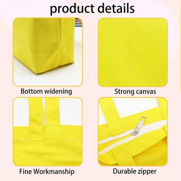 blank canvas tote bags with zipper