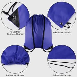 blue drawstring bags
