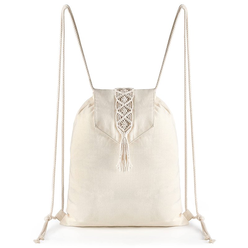 kanvas bağcıklı sırt çantası