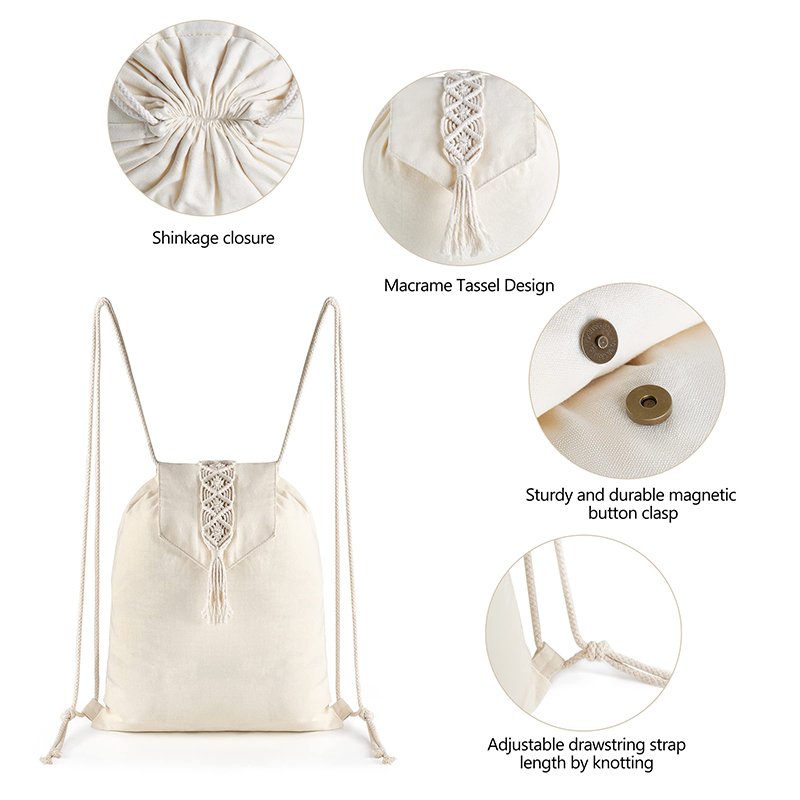 kanvas bağcıklı sırt çantası