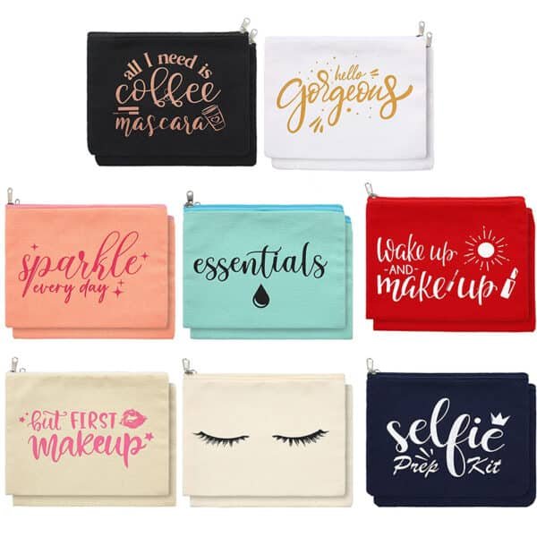 canvas zipper makeup bags wholesale