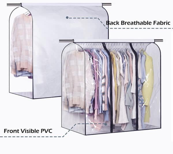 clear garment bags with zipper