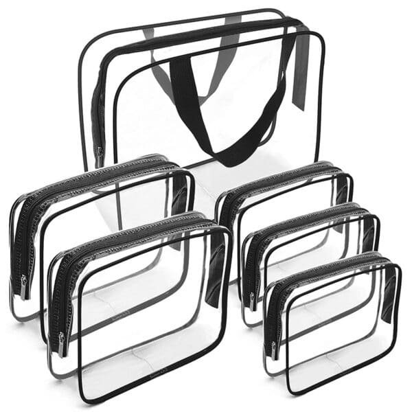 clear makeup bag set