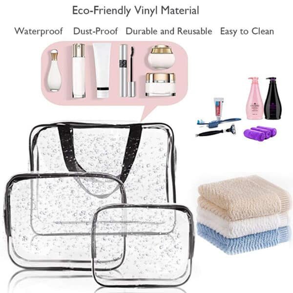 clear makeup bag set