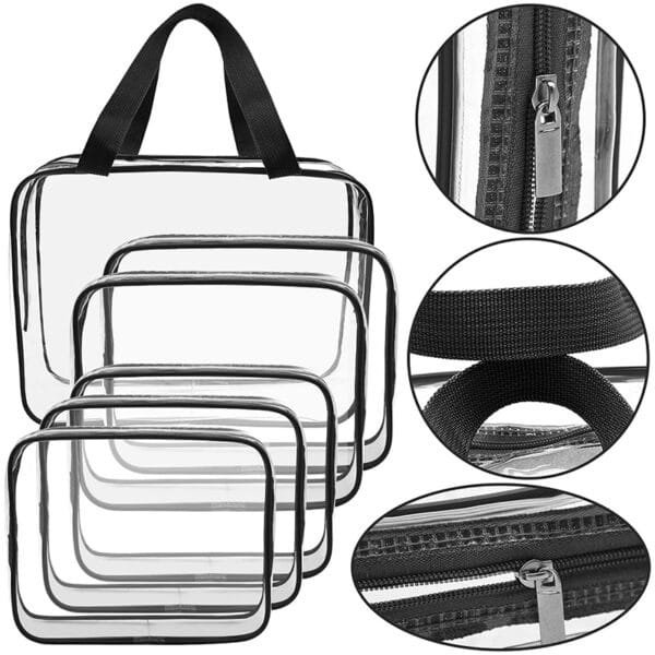 clear makeup bag set