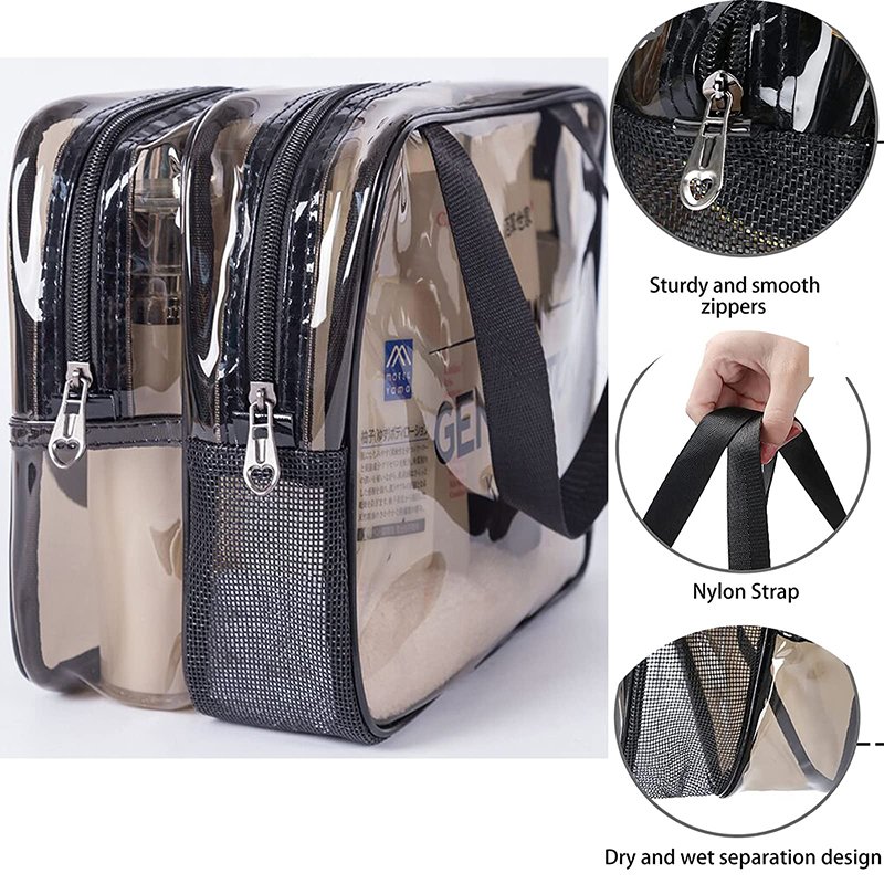 bolsas de maquillaje de pvc transparente