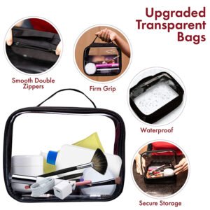 bolsas de maquillaje transparentes con cremallera