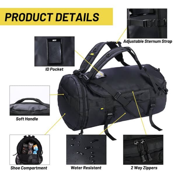 duffel backpack travel bag