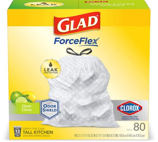 glad drawstring trash bags