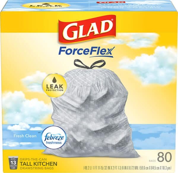 glad drawstring trash bags