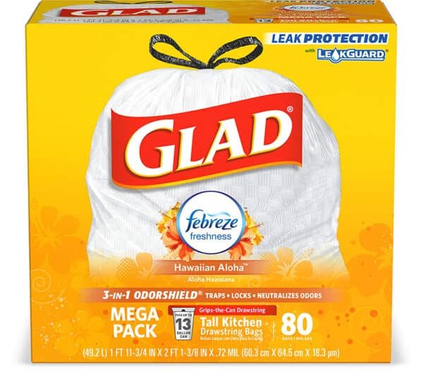 glad drawstring trash bags