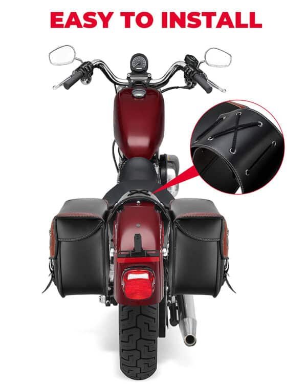 motorcycle leather luggage bags