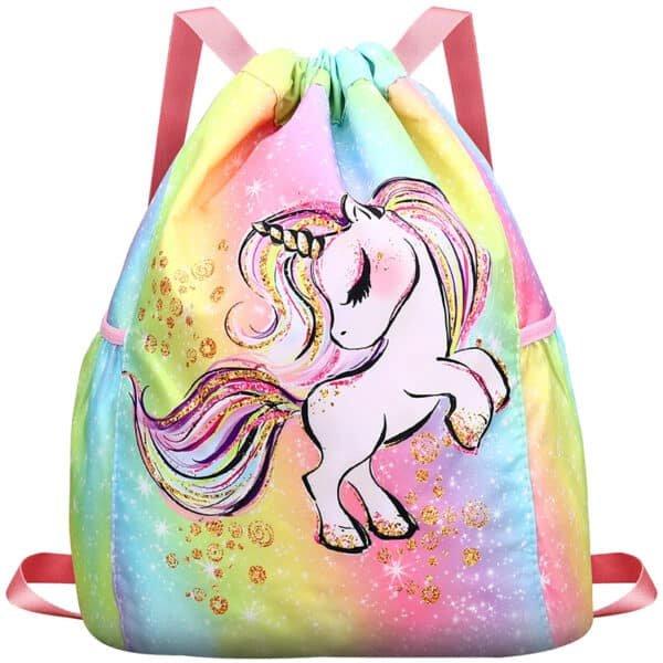 personalised unicorn drawstring bag