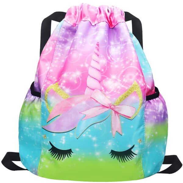 personalised unicorn drawstring bag