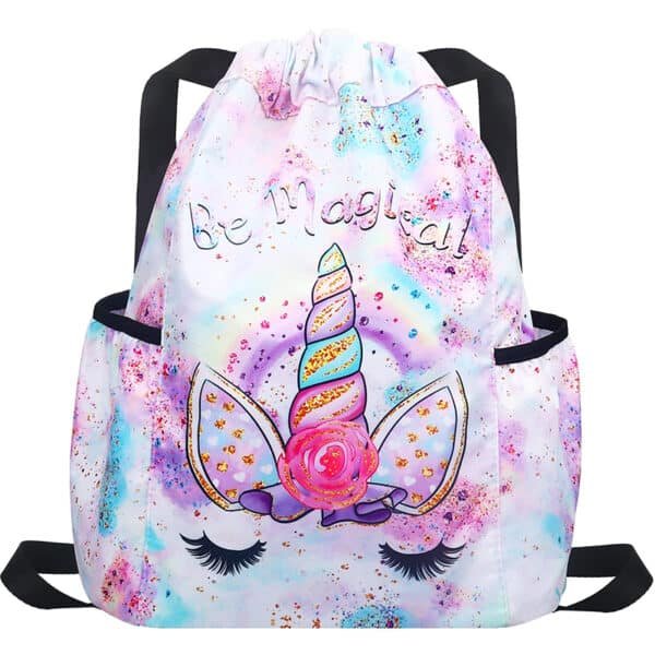 personalised unicorn drawstring bag