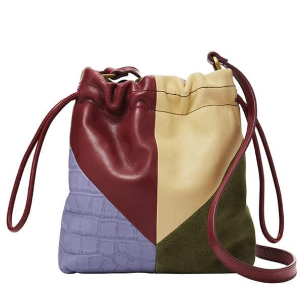 small leather drawstring bag