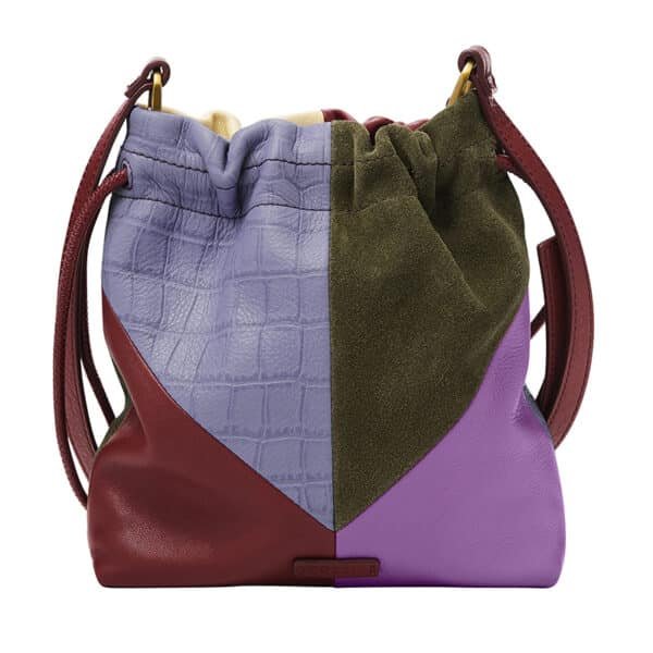 small leather drawstring bag