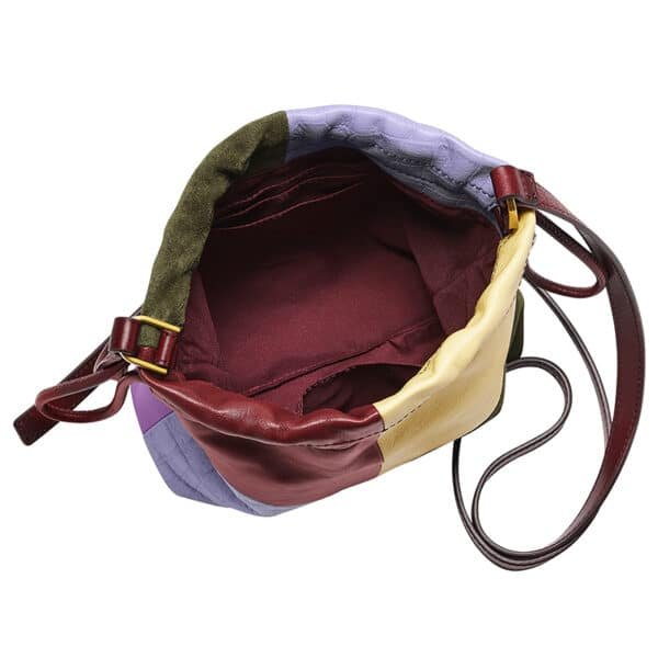small leather drawstring bag
