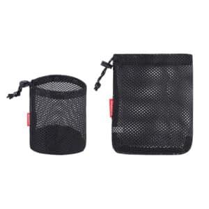 small leather drawstring bag