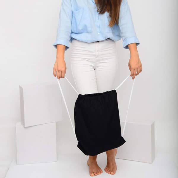 white mini drawstring bags
