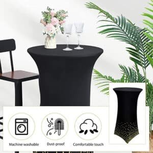 black spandex cocktail table covers