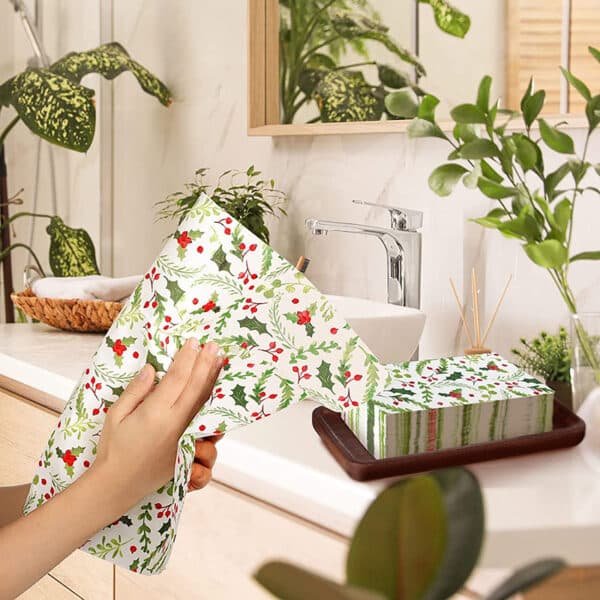 disposable christmas guest towels
