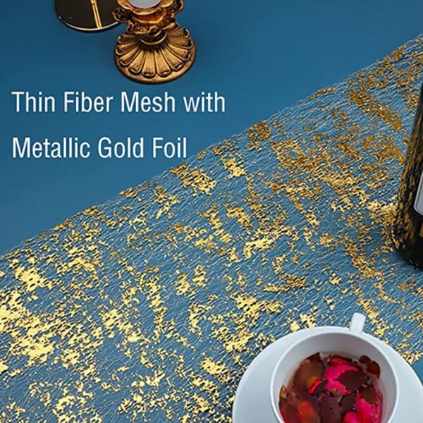 dusty blue table runner