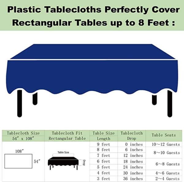rectangular fitted plastic table covers
