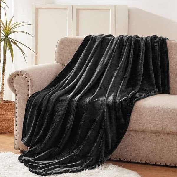cheap black fleece blankets