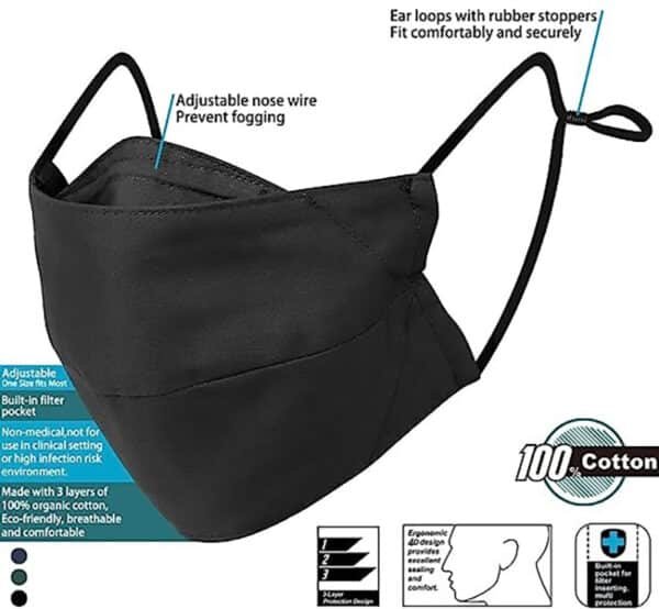 black reusable face mask