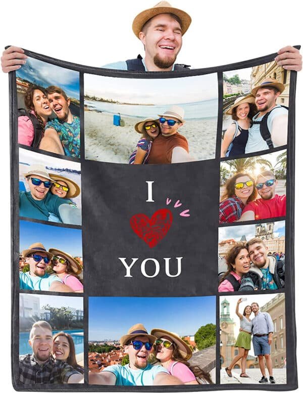 custom fleece blanket with photo