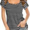 black and white striped t shirt womens