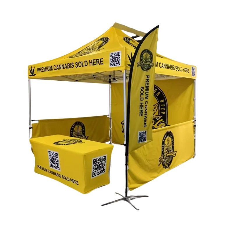 canopy tent with company logo