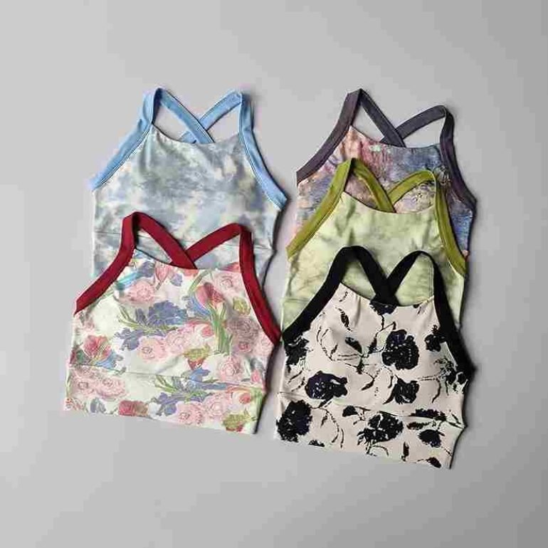 custom print sports bra