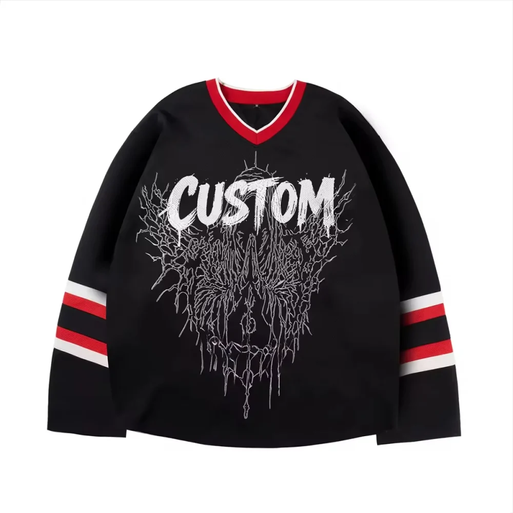 custom v neck long sleeve t shirt